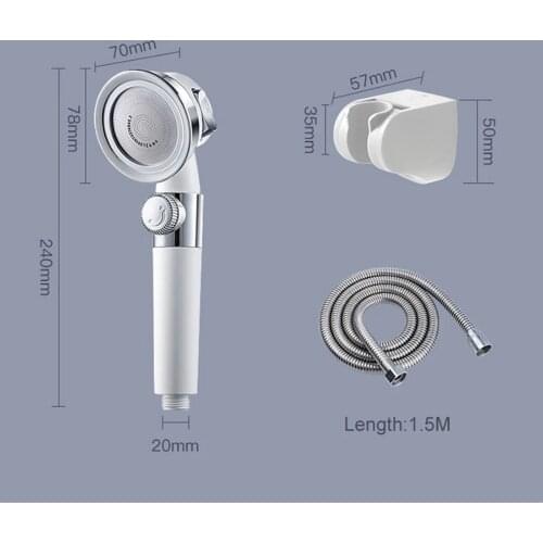 PEISI Pressurized Shower Head High Pressure Water Saving Perforated Free Bracket Hose Adjustable Home Bathroom Accessories Set