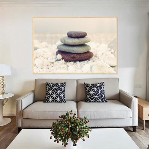 Canvas Print Stone Flowers Nordic Posters and Prints Wall Art Picture Oil painting Modern Decoration Zen Home Decor Cuadros