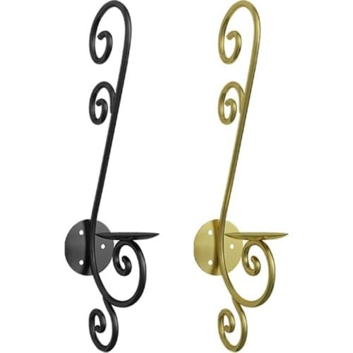 European Style Wall Mounted Candle Holder Metal Tea Light Candlestick Sconce N2UC