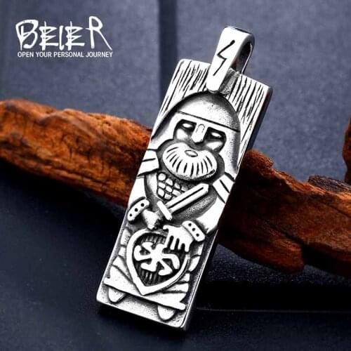 Beier 316L stainles steel Legendary The Vikings Odins Amulet Pendant Necklace Viking Nordic Talisman chain jewelry BP8-286