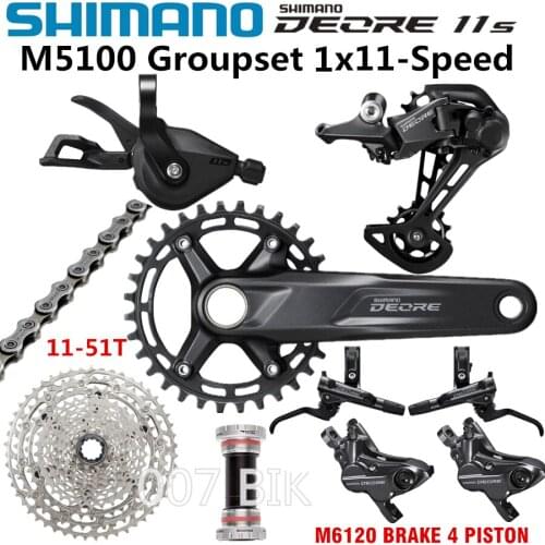 SHIMANO DEORE M5100 Groupset MTB Bike 1x11-Speed 42T 51T MT510 Crankset 32T 34T 170MM 175MM M5100 shifter Rear Derailleur