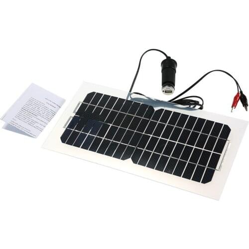 12V 10W Semi Flexible Solar Panel With Cables Outdoor Sun Engergy Power For Battery Charger Drop shipping