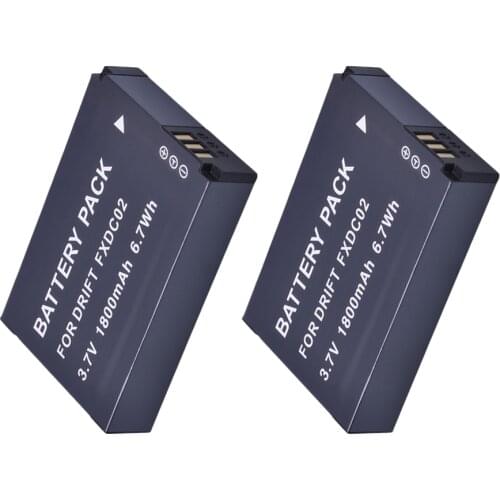 PowerTrust New 2Pcs FXDC02 Replacement Battery for DRIFT HD GHOST DSLR Digital Camera