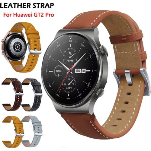 Leather Watchband Wrist Strap For Huawei Honor Magic 2 46mm/GS Pro/2e gt2 gt Bracelet Band 22mm Wristband WATCH gt 2 Pro Correa