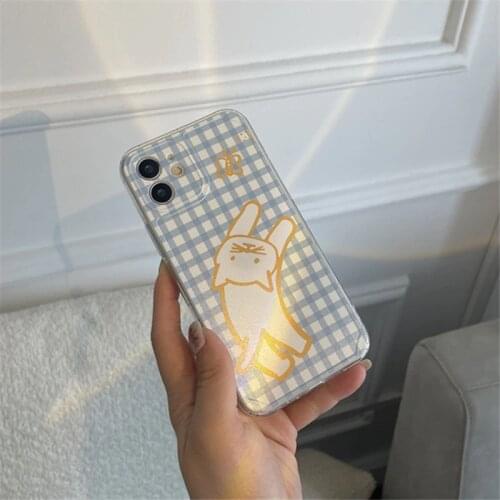 Retro plaid funny Butterfly Cat kawaii Japanese Phone Case For iPhone 11 12 Pro Max Xs Max XR Xs 7 8 Plus 7Plus case Cute Cover