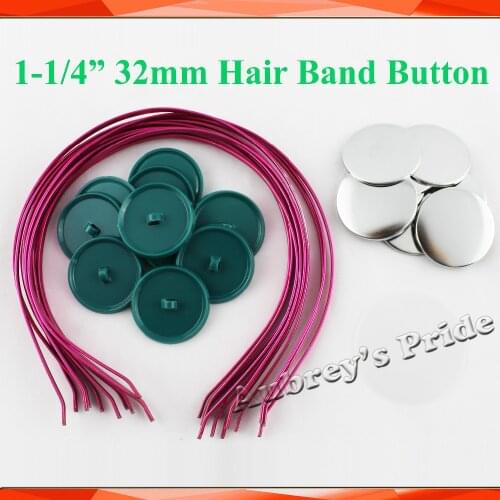1-1/4" 32mm 100 Sets Hair Band Button Supply Materials for NEW Professional Badge Button Maker