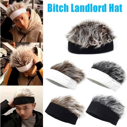 Men Women Beanie Wig Hat Fun Short Hair Caps Breathable Soft for Party Outdoor EA