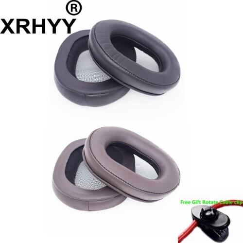 XRHYY Replacement Earpads Ear Pads Cushions Leather Cover For Sony MDR-1RBT Headphones + Free Rotate Cable Clip