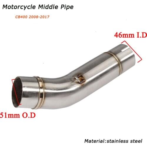 CB400 Middle Link Pipe 51mm Motorcycle Silencer System for Honda CB400 2008 2009 2010 2011 2012 2013 2014 2015 2016 2017
