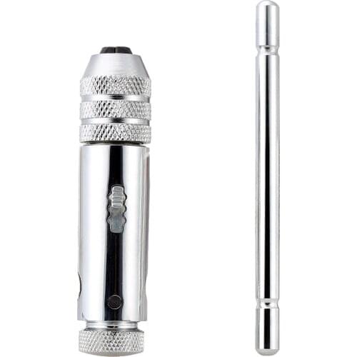 T-Handle Ratchet Tap Wrench Straight Groove Tap Bearing Steel Straight Flute Hand Taps Drilling Machine Accessories Perforator