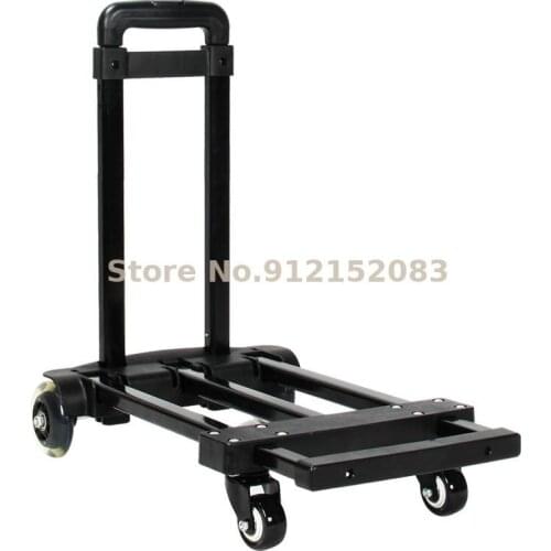 Universal Wheel Folding Luggage Cart Iron Pipe Trolley Cart Household Shopping Cart Grocery Shopping Cart Small Truck Trolley Tr