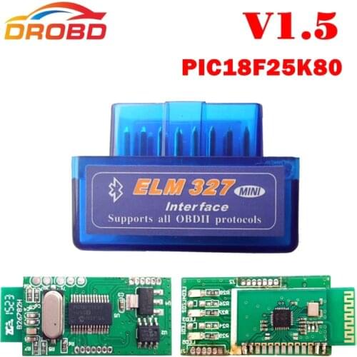V1.5 Super MINI ELM327 Bluetooth ELM327 Auto Tools With PIC18F25K80 Chip OBD2 / OBDII for Android Torque For Car Code Scanner