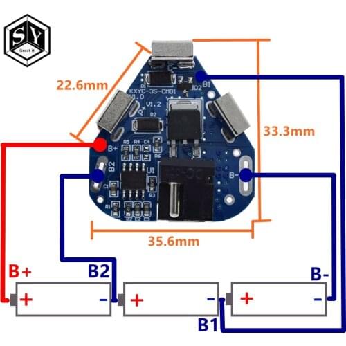 3S 12.6V 6A BMS Li-ion Lithium Battery Protection Board 18650 Power Bank Balancer Battery Equalizer Board for Electric Drill