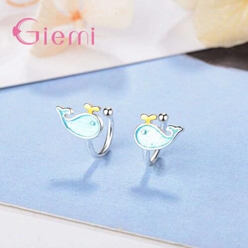 Special Beautiful Cute Samll Dolphin 925 Sterling Silver Clip Earrings For Women Wedding Party Jewelry Gift Free Shipping