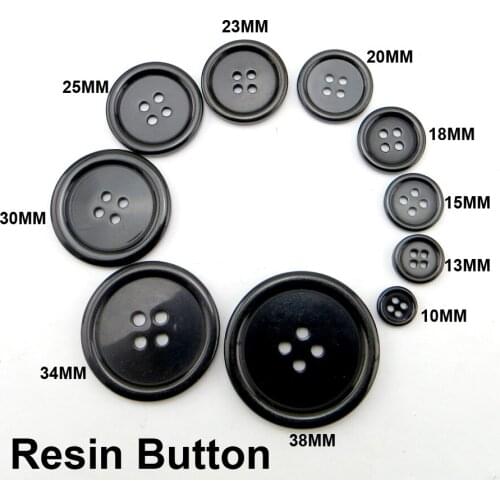 10-38MM Black/white High RESIN Buttons Decorative 4 Holes Coat Kids Sewing Clothes Accessory Round Shirt button Garment R-353