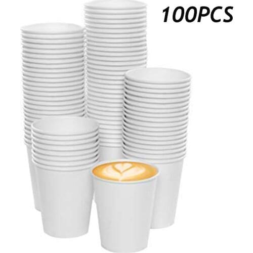 100PCS White Hot Drink Paper Cups And Cold Drink 180 ML Portable Disposable Paper Cup Kitchen Accessories