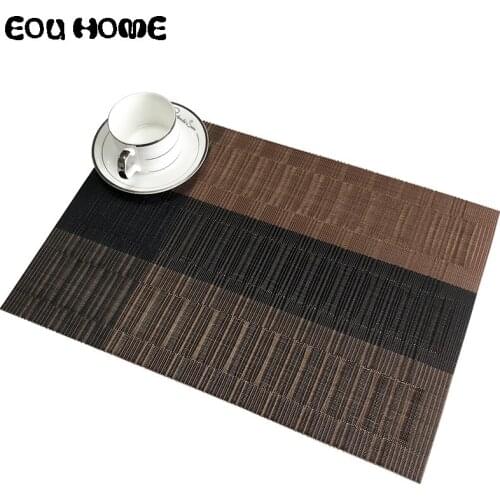 2/4/6pieces Set Bamboo Knot Mats Pads Hotel Western Mat PVC Insulation Waterproof Table Cup Mat Dining Disc Bowl Pad Coaster