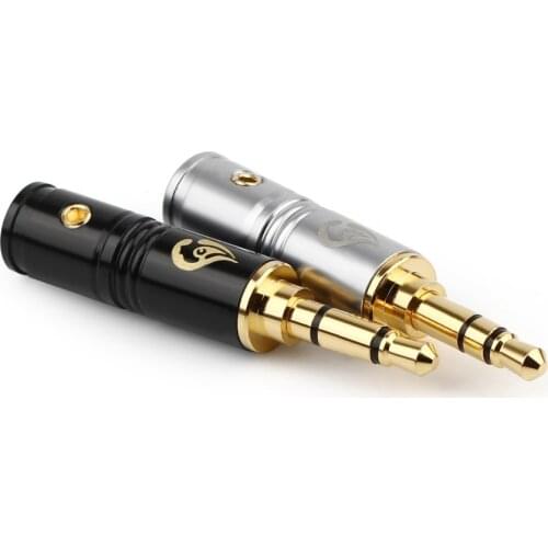 3.5mm Jack Audio Plug 3 Poles Male Speaker Connector Gold Plated Connectors Solder 3.5 mm Black Silver 1/8" Jack 6.0mm 43mm