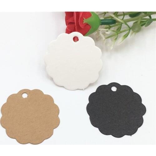 50 pcs 3.5 cm circular Kraft cards DIY blank price cards wedding notes decorative hanging cards accept customization