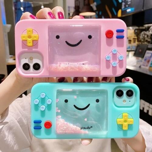 Cute 3D Quicksand Game Phone Case For iPhone 11 12 Pro Max Mini XR XS Max 7 8 Plus SE 2020 Phone Accessories Soft Back Cover