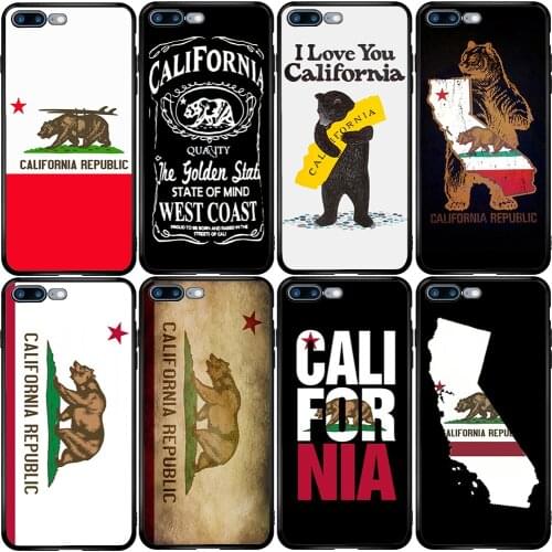 Phone Case for Xiaomi Redmi Note 10 9 9S 9A 8 8T 7 6 7A 6A 5A 5 A1 A2 A3 Pro Max Plus Lite Flag of California Republic Bear