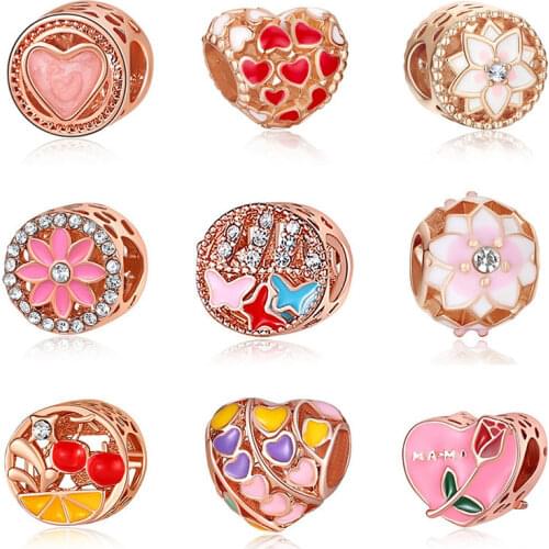 DIY charms plata de ley original bracelet jewelry valentines day poppins bijoux boucle d'oreille femme beads jewellery
