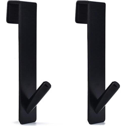 Shower Door Hooks over Door Hooks for Bathroom Frameless Glass Shower Door, Towel Hooks, 2-Pack, Black