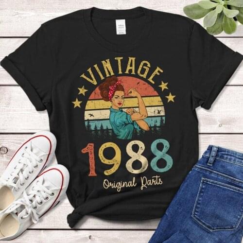 Vintage 1988 Quarantine Edition T-Shirt 33 Years Old 33rd Birthday Gift Idea Women Girls Mom Wife Daughter Retro Tshirt Clothing