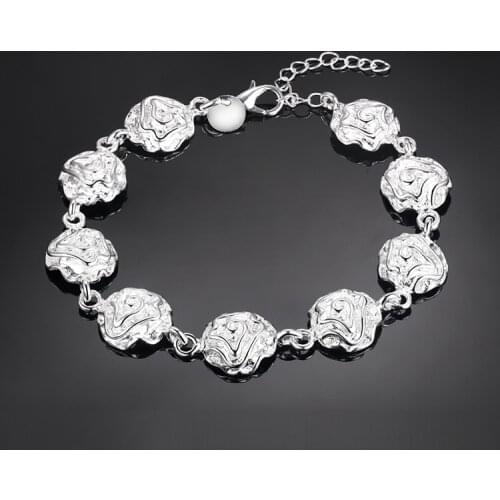 Nice bracelet Fashion jewelry silver plated gift Rose flower PS562