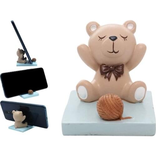 Cute Cartoon Animal Phone Holder Desk Animal Phone Holder, Creative Resin Crafts, Home Desktop Decorations