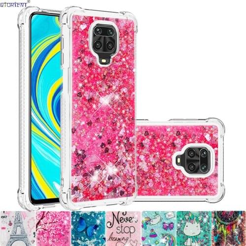 For Xiaomi Redmi 9S 9 Pro Cute Silicone Bumper Case Xiomi Xaomi Red Mi 9 S 9Pro Note9S Glitter Flow Liquid Quicksand Full Cover