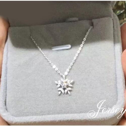 Fashion Long Snow Crystal Necklace Pendant For Women Choker Necklaces Holiday Beach Statement Boho Jewelry 2021