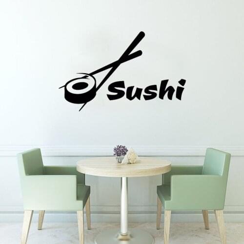 Sushi Wall Sticker Restaurant Japanese Food Wall Decal Sushi Bar Glass Decoration Wall Vinyl Art Murals Wallpaper Poster