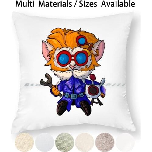 Heimerdinger-Pillow Case Throw Pillow Cover Cotton Linen Flax Personagem Gamer Games Riot Heimerdinger Creative Trending