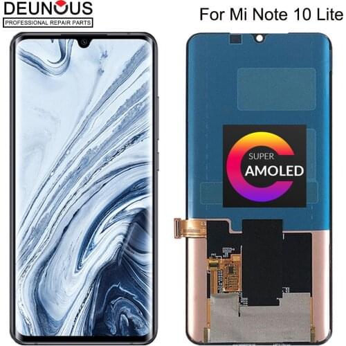 Original 6.47" Super Amoled LCD Replacement for XiaoMi Mi Note10 Lite Screen Display Touch Digitizer Assembly