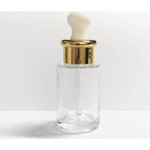 30ML 40ML Dropper Bottle Empty Glass Essential Oil Refillable Bottle Emulsion Vial Acrylic Coil Transparent Cosmetic Container