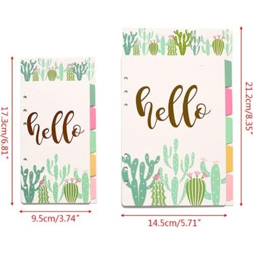 1Set A5 A6 Loose Leaf Notebook Divider 6 Hole Index Separator Binder Stationery 63HD