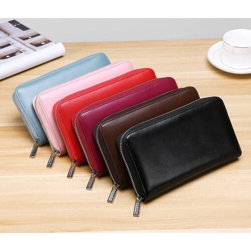 Rfid Genuine Leather Variety Ladies Wallet Multi-slot Card Case Mobile Phone Bag Ladies Hand Purse Ladies Wallet