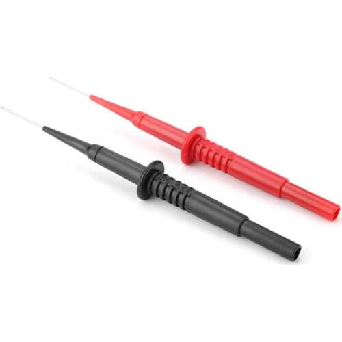 Multimeter Probe P5008 2Pcs Black Red Banana Plug Socket Insulated Multimeter Testing Probe Piercing Needles