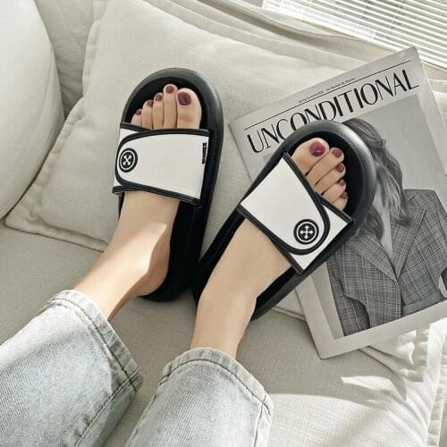 4CM Super Thick Sole Couples Slippers Summerwear Non-Slip Flip Flops Super Soft EVA Soles Womens Outside Footwear Plus Size 45