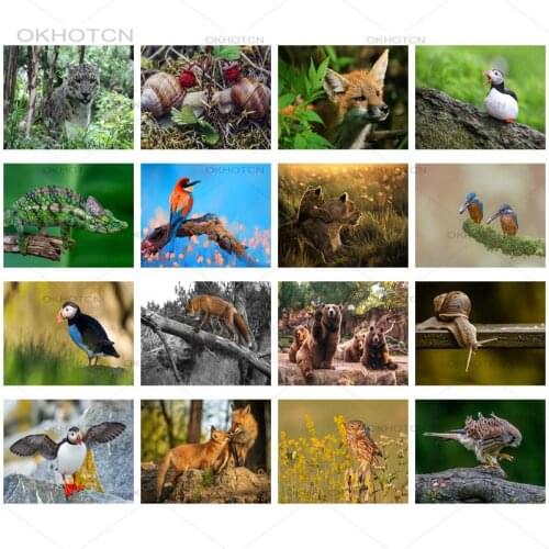 Modern 5D Diamond Mosaic Cute Animals Diy Full Round Diamond Embroidery Diamond Painting Cross Stitched Rhinestone Series