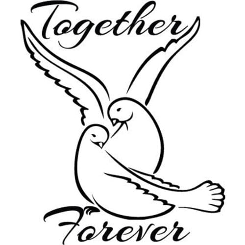10cm*12cm Together Forever Bird Fashion Car Styling Car Sticker S4-0518