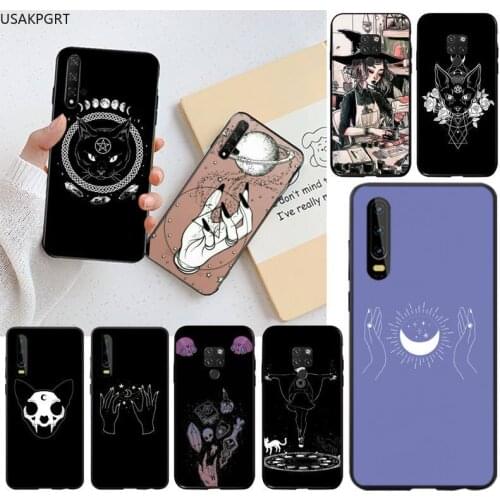 USAKPGRT Witchcraft Witch Moon Soft Phone Case Capa for Huawei P40 P30 P20 lite Pro Mate 30 20 Pro P Smart 2020 prime