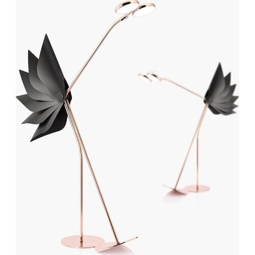 Postmodern minimalist designer villa ostrich decoration floor lamp living room vertical lamp