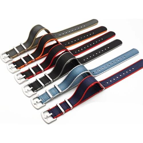 Premium Nylon Nato Seat Belts Strap 20mm 22mm Universal Type Sports Troops Parachute Bag Watchband Pilot Military New Watch Band