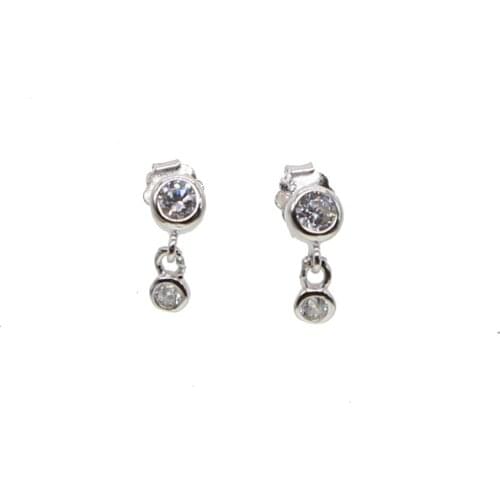 Sdzstone Authentic 925 Sterling Silver Sparkling CZ Exquisite Stackable Stud Earrings for Women Jewelry Christmas Gift