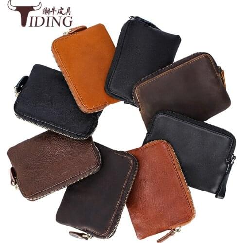 Women Mini Coin Purse Key Wallets Bags Real Leather 2021 Man Fashion Small Wallet Card Holder Bag