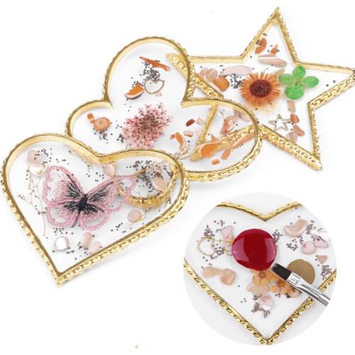 1Pcs Star Palette for Nails Decoration 2021 Heart Resin Palette Varnishes Fashion Template for Nail Art Display