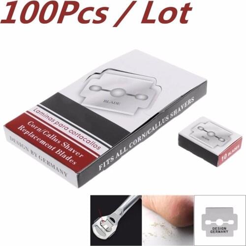 100Pcs Silver Carbon Steel Replacement Blades For Hard Skin Remover Hand Foot File Foot Care Pedicure Machine