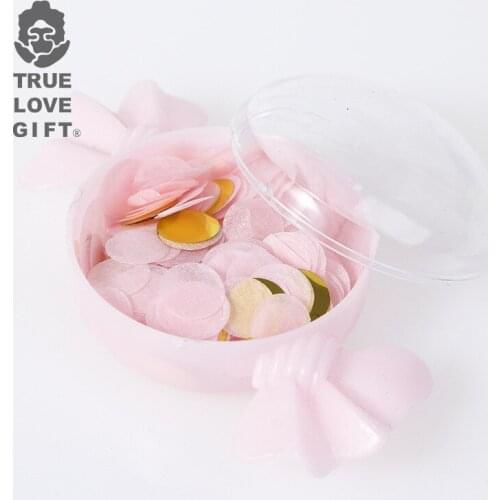 12pcs/lot Round Chocolate Candy Boxes Lovely Candy Shape Candy Box Plastic Candy Boxes Wedding Birthday Baby Shower Decoration
